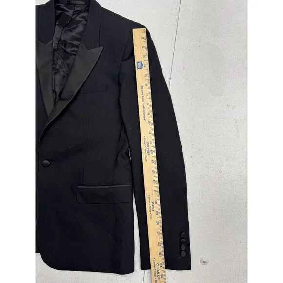 The Kooples Black One Button Tuxedo Suit Jacket Mens Size 36